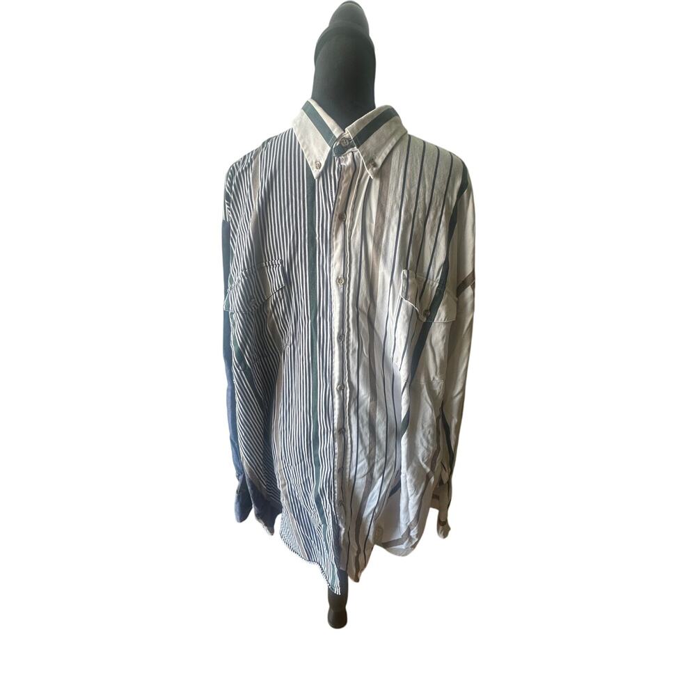 Roper Blue Green Striped Western Shirt – Long Sleeve Button-Down